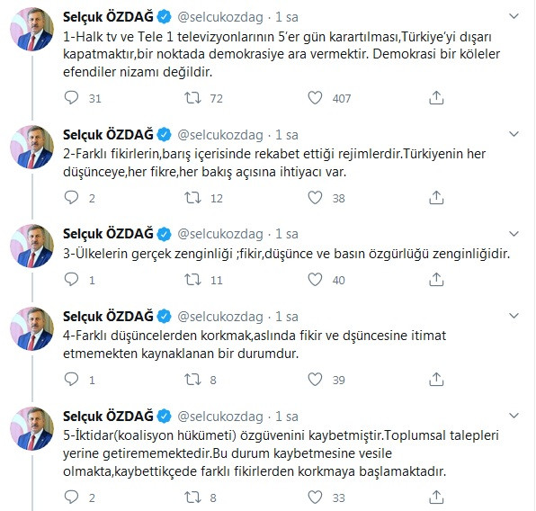 Davutoğlu'nun Gelecek Partisi'nden Halk TV ve Tele 1 çıkışı - Resim : 1