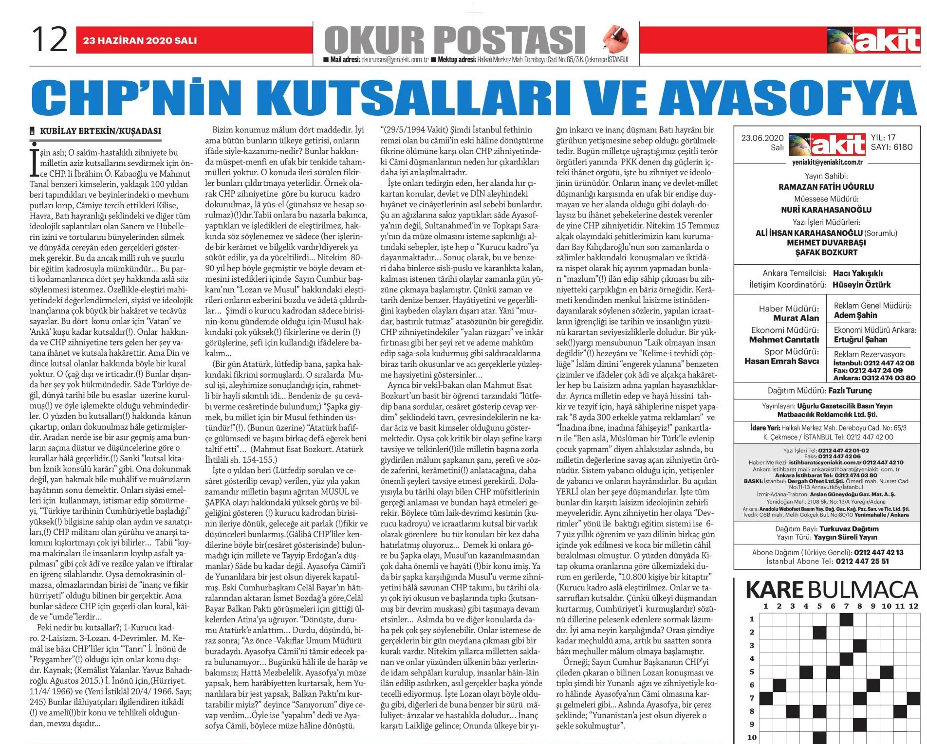 Yandaş Akit 'okur yazısı' kılıfıyla Atatürk'e hakaret etti - Resim : 1
