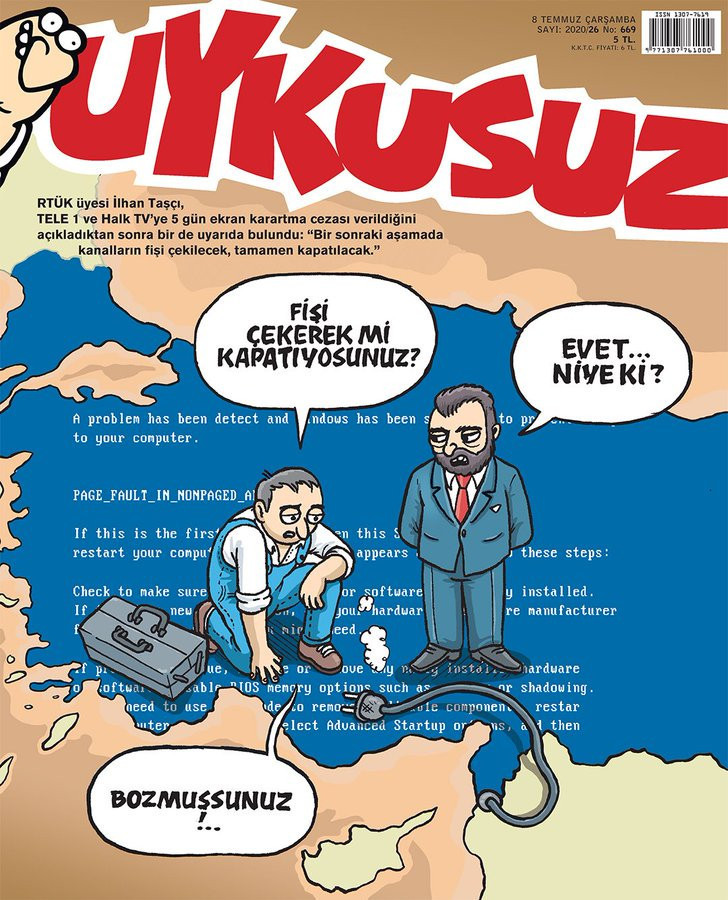 Uykusuz'dan Halk TV ve TELE 1 kapağı - Resim : 1