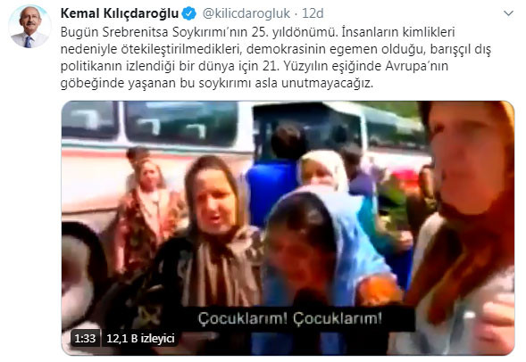 Kılıçdaroğlu'ndan videolu Srebrenitsa mesajı - Resim : 1