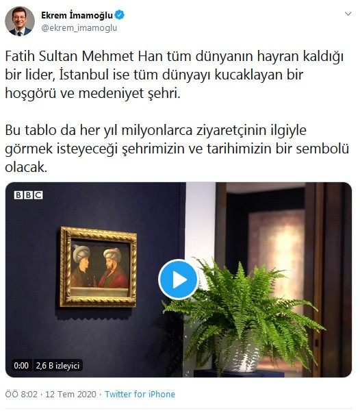 Ekrem İmamoğlu'ndan Fatih Sultan Mehmet portresi hakkında yeni paylaşım - Resim : 1