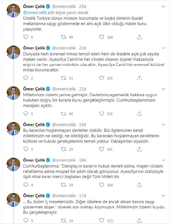 AKP Sözcüsü Ömer Çelik'ten Ayasofya hakkında yeni açıklama - Resim : 1