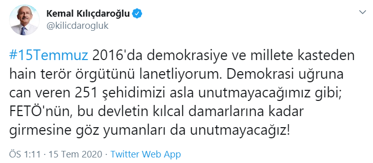 Kılıçdaroğlu'ndan 15 Temmuz mesajı: Göz yumanları unutmayacağız - Resim : 1
