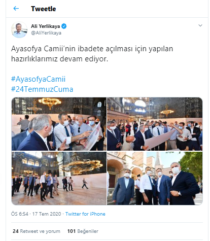 İstanbul Valisi Ali Yerlikaya'dan Ayasofya'da inceleme - Resim : 1