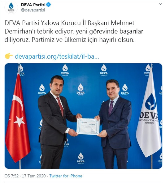 Deva Partisi'nin Yalova İl Başkanı belli oldu - Resim : 1