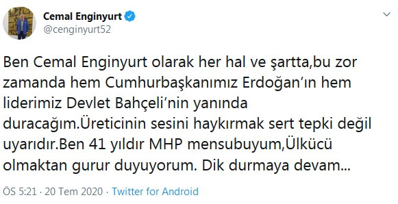 MHP'den ihracı istenen Cemal Enginyurt'tan Erdoğan ve Bahçeli mesajlı yeni açıklama - Resim : 5