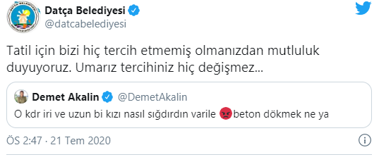 Pınar Gültekin paylaşımı tepki çeken Demet Akalın’a Datça Belediyesi’nden yanıt - Resim : 1