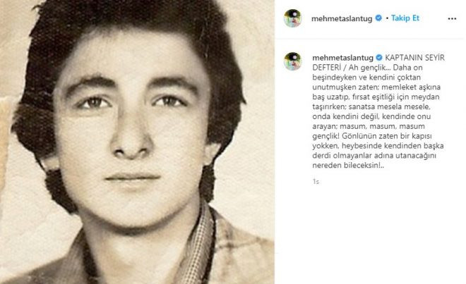 Mehmet Aslantuğ gençlik fotoğrafını çarpıcı bir notla paylaştı - Resim : 1