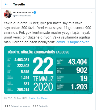 Türkiye'de koronavirüs nedeniyle hayatını kaybedenlerin sayısı 5 bin 545'e yükseldi - Resim : 2