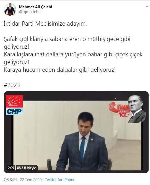 CHP'li Mehmet Ali Çelebi'den videolu PM adaylığı açıklaması - Resim : 1