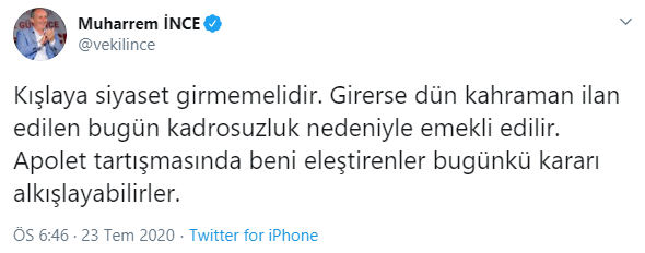 Muharrem İnce'den 'İsmail Metin Temel' açıklaması: Dün kahraman ilan edilen... - Resim : 2