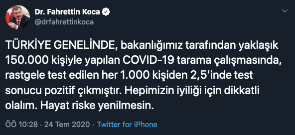 Fahrettin Koca İstanbul için uyardı: Türkiye genelinden %13,8 yüksek - Resim : 1