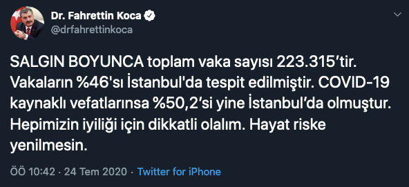 Fahrettin Koca İstanbul için uyardı: Türkiye genelinden %13,8 yüksek - Resim : 2