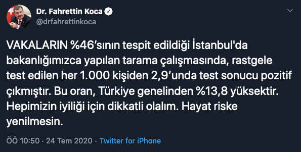 Fahrettin Koca İstanbul için uyardı: Türkiye genelinden %13,8 yüksek - Resim : 3