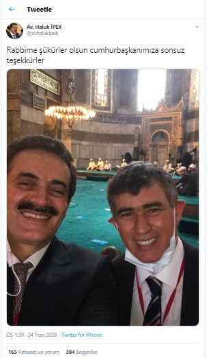 Ayasofya'da namaz kılan Metin Feyzioğlu AKP'li isimle poz verdi! - Resim : 1