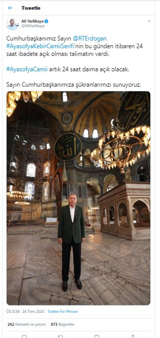 Erdoğan'ın Ayasofya talimatını İstanbul Valisi Ali Yerlikaya açıkladı - Resim : 1