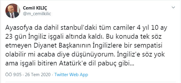 'İstanbul'u işgal eden İngiliz'e söz yok ama işgali bitiren Atatürk'e dil pabuç gibi' - Resim : 1
