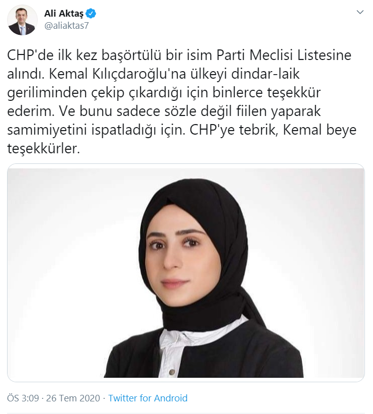 Avukat Ali Aktaş, Kılıçdaroğlu'nun anahtar listesinde başörtülü aday gösterilmesini böyle yorumladı - Resim : 2
