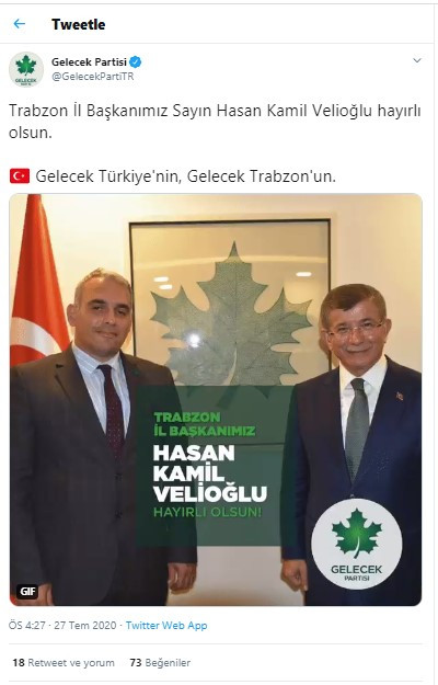 Gelecek Partisi'nin Trabzon İl Başkanı belli oldu - Resim : 1
