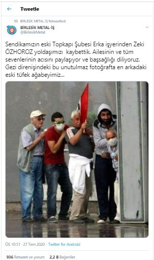 Gezi Direnişi'nin sembol isimlerinden Zeki Özhoroz hayatını kaybetti - Resim : 2