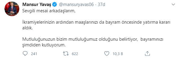 Mansur Yavaş'tan belediye çalışanlarına maaş müjdesi - Resim : 1