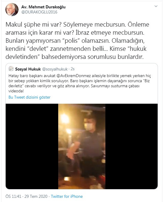 İstanbul Barosu Başkanı Durakoğlu'ndan Avukat Ekrem Dönmez tepkisi - Resim : 2