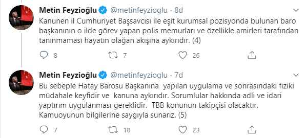 Metin Feyzioğlu'ndan Hatay Barosu Başkanı Dönmez'in gözaltına alınmasına tepki - Resim : 3