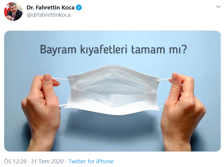 Bakan Koca'dan dikkat çeken paylaşım: Bayram kıyafetleri tamam mı? - Resim : 1