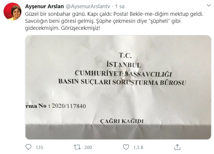 Gazeteci Ayşenur Arslan ‘şüpheli’ olarak savcılığa çağrıldı - Resim : 1
