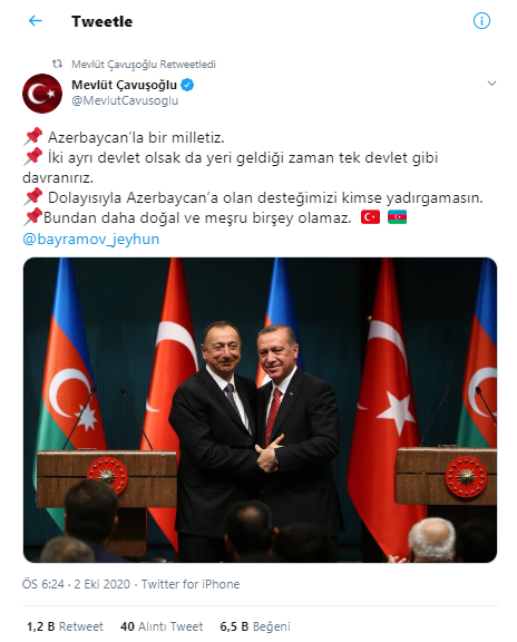 Mevlüt Çavuşoğlu: Azerbaycan'a desteğimizi kimse yadırgamasın - Resim : 1