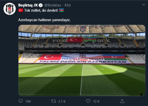 Beşiktaş'tan Azerbaycan mesajı - Resim : 1