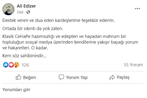 Ali Edizer Erdoğan'a sığındı: Müslümanca bir duruşumuz var - Resim : 1