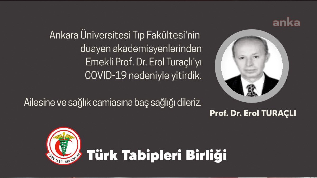 TTB duyurdu: Prof. Dr. Erol Turaçlı koronavirüsten hayatını kaybetti - Resim : 1