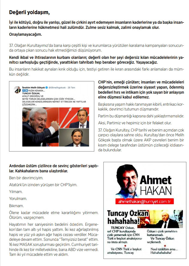CHP'li Tuncay Özkan suskunluğunu bozdu: Acılarımı Kılıçdaroğlu liderliğindeki CHP iktidarı dindirecek - Resim : 1