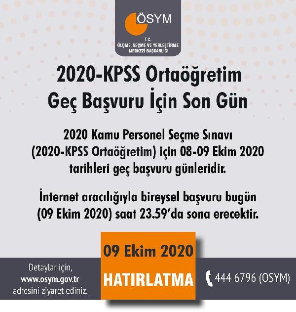 2020 KPSS Ortaöğretim için son başvuru bugün - Resim : 1