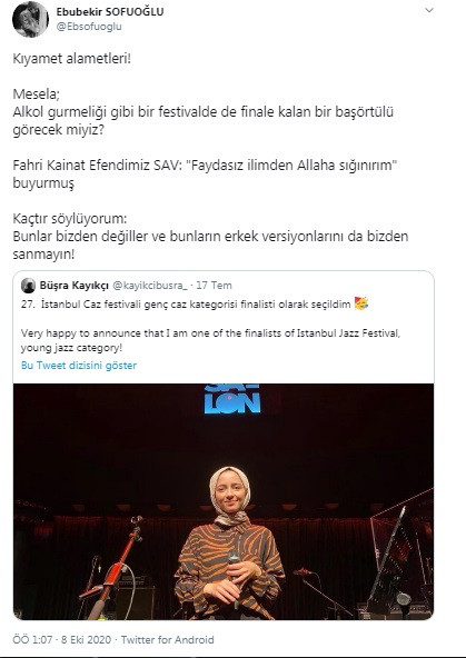 Gerici Profesör Ebubekir Sofuoğlu başörtülü piyanisti hedef aldı: Bunlar bizden değiller! - Resim : 1