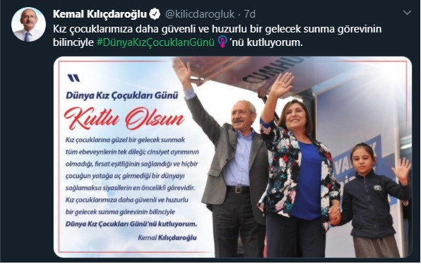 Kemal Kılıçdaroğlu'ndan Dünya Kız Çocukları Günü paylaşımı - Resim : 1