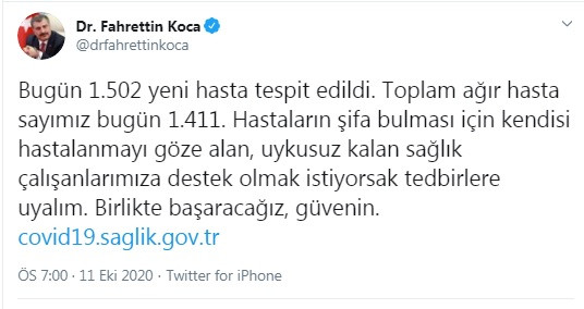 Türkiye'de koronavirüsten 59 kişi daha hayatını kaybetti! 1502 de yeni hasta var - Resim : 1