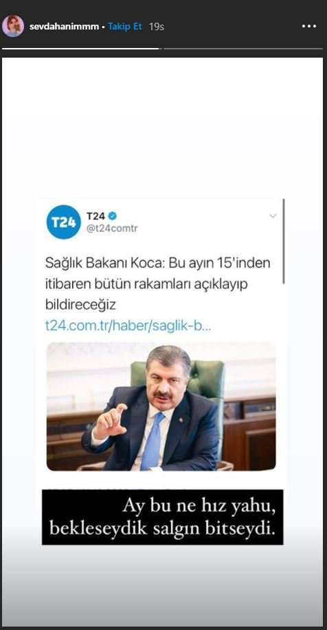 Ceren Moray'dan Fahrettin Koca'ya: Ay bu ne hız yahu! - Resim : 1