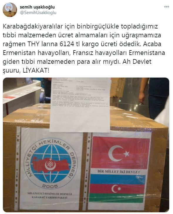 THY yadım kolilerini Azerbaycan'a götürmek için 6 bin lira kargo parası aldı! - Resim : 1