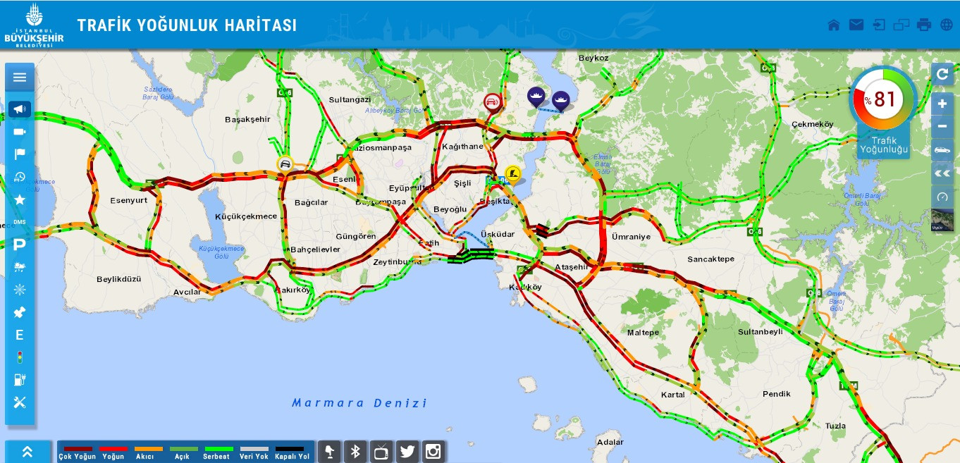 İstanbul'da trafik: Yoğunluk yüzde 81'e ulaştı! - Resim : 1