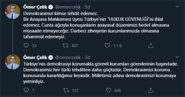 AKP Sözcüsü Ömer Çelik, AYM üyesi Engin Yıldırım'ı 'cuntacı' ilan etti! - Resim : 1