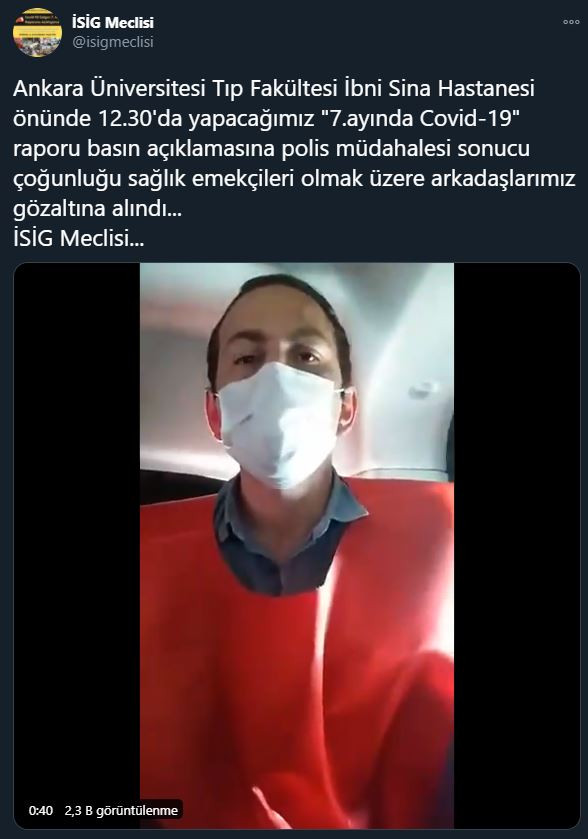 Ankara'da sağlıkçıların basın açıklamasına müdahale: 7 gözaltı - Resim : 1