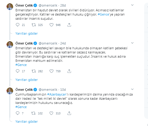 AKP Sözcüsü Ömer Çelik: Ermenistan bir haydut devlet olarak sivilleri öldürüyor - Resim : 2