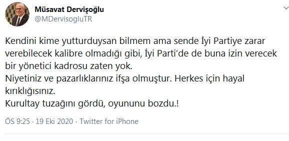 İYİ Parti'de kriz yine sosyal medyaya taşındı! Dervişoğlu'ndan Ümit Özdağ'a jet yanıt - Resim : 3