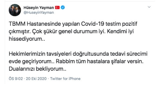 AKP'li Yayman koronavirüse yakalandı - Resim : 1