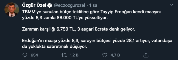 'Mümin acıyı bal eylesin' diyen Erdoğan'ın maaşına yüzde 8,3 zam - Resim : 1