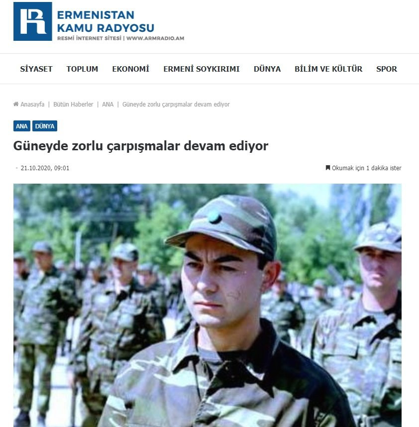 Ermenistan Kamu Radyosu, Azerbaycan askeri fotoğrafı olarak Serdar Ortaç'ın fotoğrafını kullandı - Resim : 2