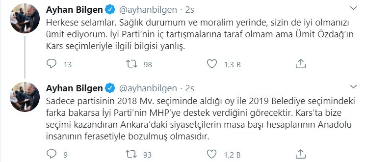 Eski Kars Belediye Başkanı Ayhan Bilgen'den Ümit Özdağ'ın iddialarına yanıt - Resim : 1