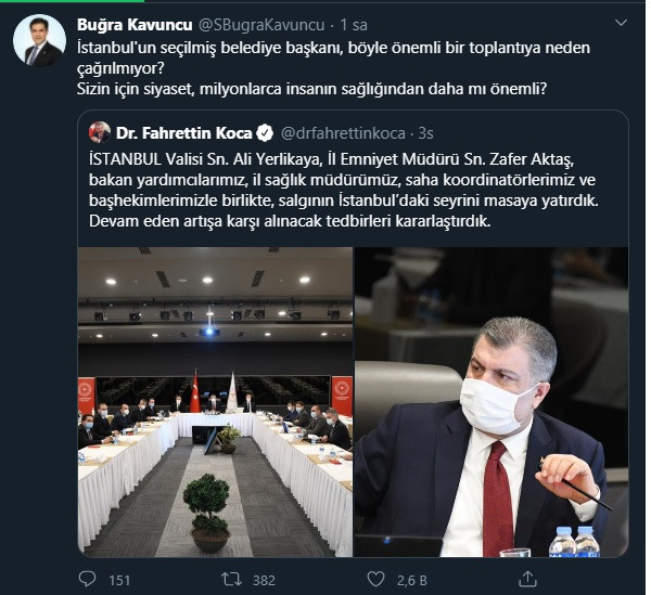 İYİ Parti İstanbul İl Başkanı Buğra Kavuncu'dan Fahrettin Koca'ya zor soru - Resim : 1